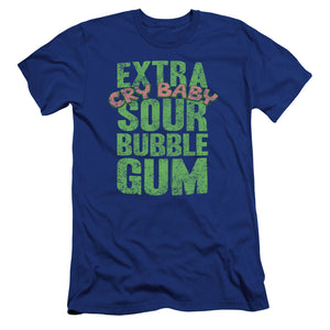 AN OFFCIALLY LICENSED DUBBLE BUBBLE EXTRA SOUR MEN'S PREMIUM SLIM FIT T-SHIRT ROYAL