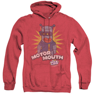 AN OFFCIALLY LICENSED DUBBLE BUBBLE MOTOR MOUTH ADULT UNISEX HEATHER PULLOVER HOODIE RED