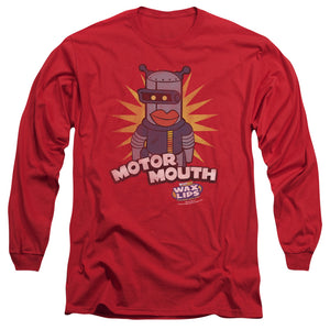 AN OFFCIALLY LICENSED DUBBLE BUBBLE MOTOR MOUTH MEN'S LONG SLEEVE T-SHIRT RED