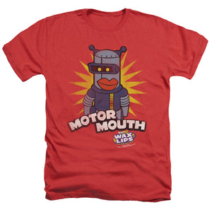 AN OFFCIALLY LICENSED DUBBLE BUBBLE MOTOR MOUTH MEN'S HEATHER T-SHIRT RED