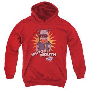 AN OFFCIALLY LICENSED DUBBLE BUBBLE MOTOR MOUTH YOUTH HOODIE RED