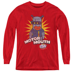 AN OFFCIALLY LICENSED DUBBLE BUBBLE MOTOR MOUTH YOUTH LONG SLEEVE T-SHIRT RED