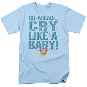 AN OFFCIALLY LICENSED DUBBLE BUBBLE CRY LIKE A BABY MEN'S REGULAR FIT T-SHIRT LIGHT BLUE