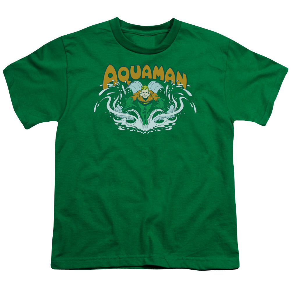 Dc Aquaman Aquaman Splash Licensed Kid's T-Shirt (Ages 4-7) XS-XL
