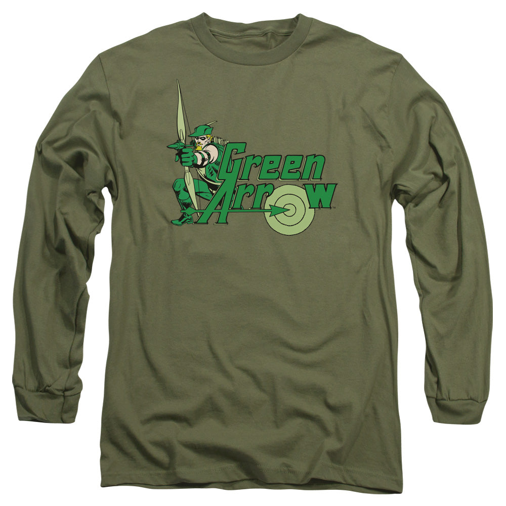 AN OFFCIALLY LICENSED DC GREEN ARROW GREEN ARROW MEN'S LONG SLEEVE T-SHIRT MILITARY GREEN