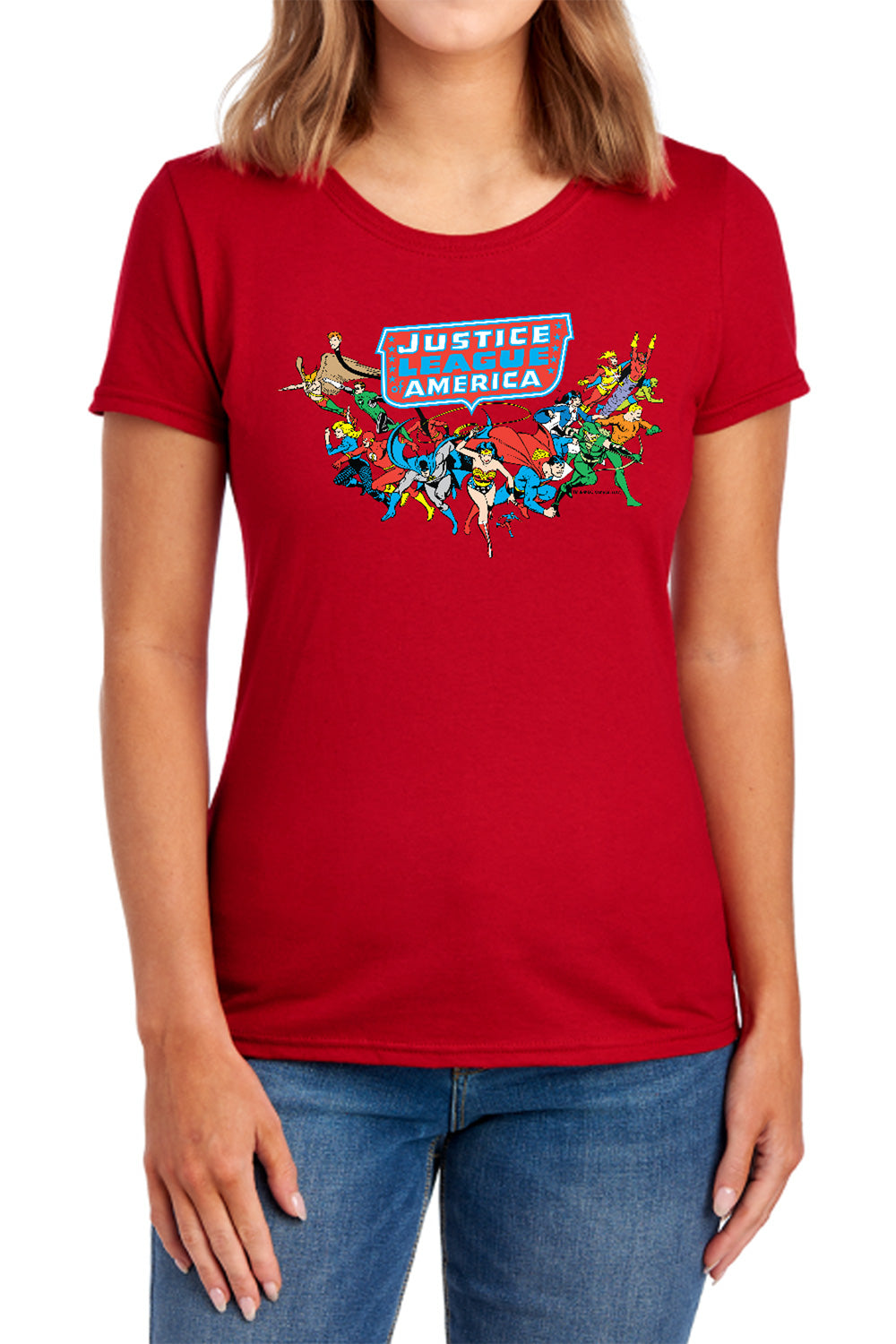 AN OFFCIALLY LICENSED DC HERE THEY COME WOMEN'S REGULAR FIT T-SHIRT ROYAL