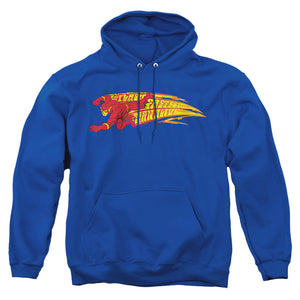 AN OFFCIALLY LICENSED DC FLASH FASTEST MAN ALIVE ADULT UNISEX PULLOVER HOODIE ROYAL