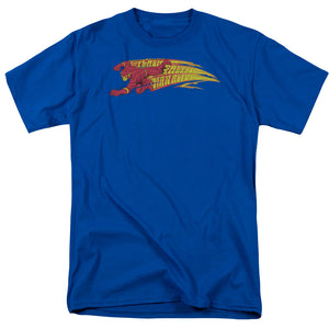AN OFFCIALLY LICENSED DC FLASH FASTEST MAN ALIVE MEN'S REGULAR FIT T-SHIRT ROYAL