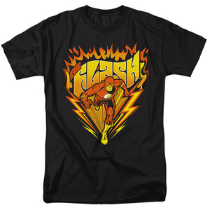 AN OFFCIALLY LICENSED DC FLASH BLAZING SPEED MEN'S REGULAR FIT T-SHIRT BLACK