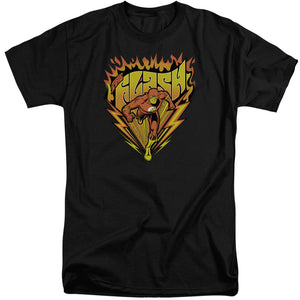 AN OFFCIALLY LICENSED DC FLASH BLAZING SPEED MEN'S TALL FIT T-SHIRT BLACK