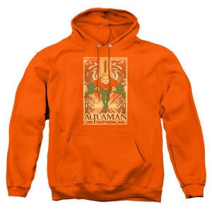 AN OFFCIALLY LICENSED DC AQUAMAN ADULT UNISEX PULLOVER HOODIE ORANGE