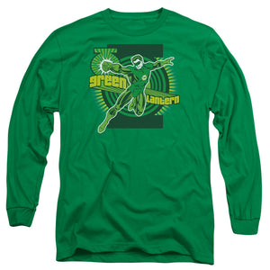AN OFFCIALLY LICENSED DC GREEN LANTERN MEN'S LONG SLEEVE T-SHIRT KELLY GREEN