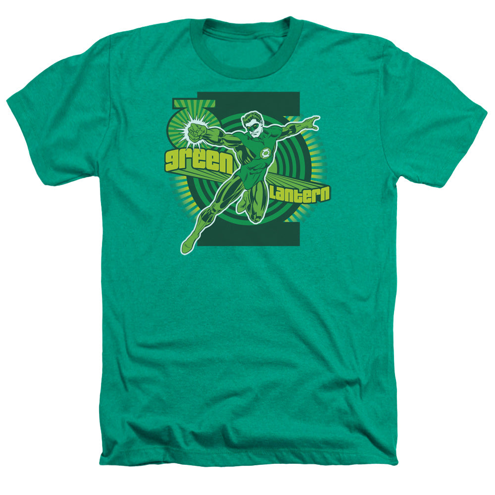 AN OFFCIALLY LICENSED DC GREEN LANTERN MEN'S HEATHER T-SHIRT KELLY GREEN