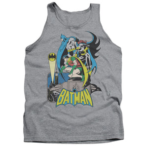 AN OFFCIALLY LICENSED DC BATMAN HEROIC TRIO ADULT UNISEX TANK TOP ATHLETIC HEATHER