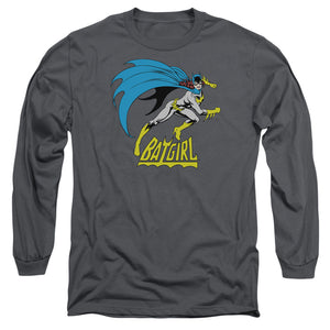 AN OFFCIALLY LICENSED DC BATGIRL BATGIRL IS HOT MEN'S LONG SLEEVE T-SHIRT CHARCOAL