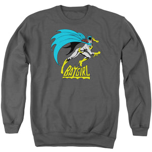 AN OFFCIALLY LICENSED DC BATGIRL BATGIRL IS HOT ADULT UNISEX CREWNECK SWEATSHIRT CHARCOAL