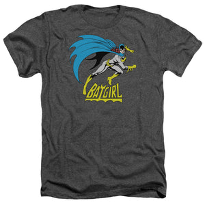 AN OFFCIALLY LICENSED DC BATGIRL BATGIRL IS HOT MEN'S HEATHER T-SHIRT CHARCOAL