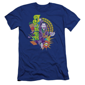 AN OFFCIALLY LICENSED DC RAW DEAL MEN'S PREMIUM SLIM FIT T-SHIRT ROYAL