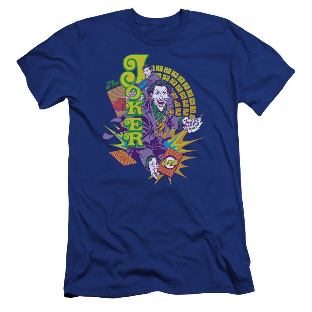 AN OFFCIALLY LICENSED DC RAW DEAL MEN'S PREMIUM SLIM FIT T-SHIRT ROYAL