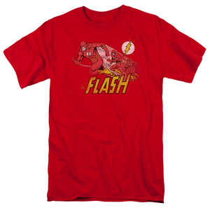 AN OFFCIALLY LICENSED DC FLASH CRIMSON COMET MEN'S REGULAR FIT T-SHIRT RED