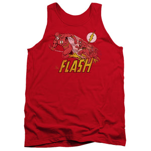 AN OFFCIALLY LICENSED DC FLASH CRIMSON COMET ADULT UNISEX TANK TOP RED