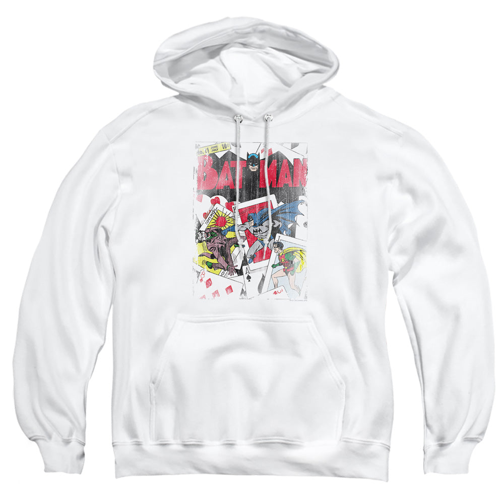 AN OFFCIALLY LICENSED DC NUMBER 11 DISTRESSED ADULT UNISEX PULLOVER HOODIE WHITE