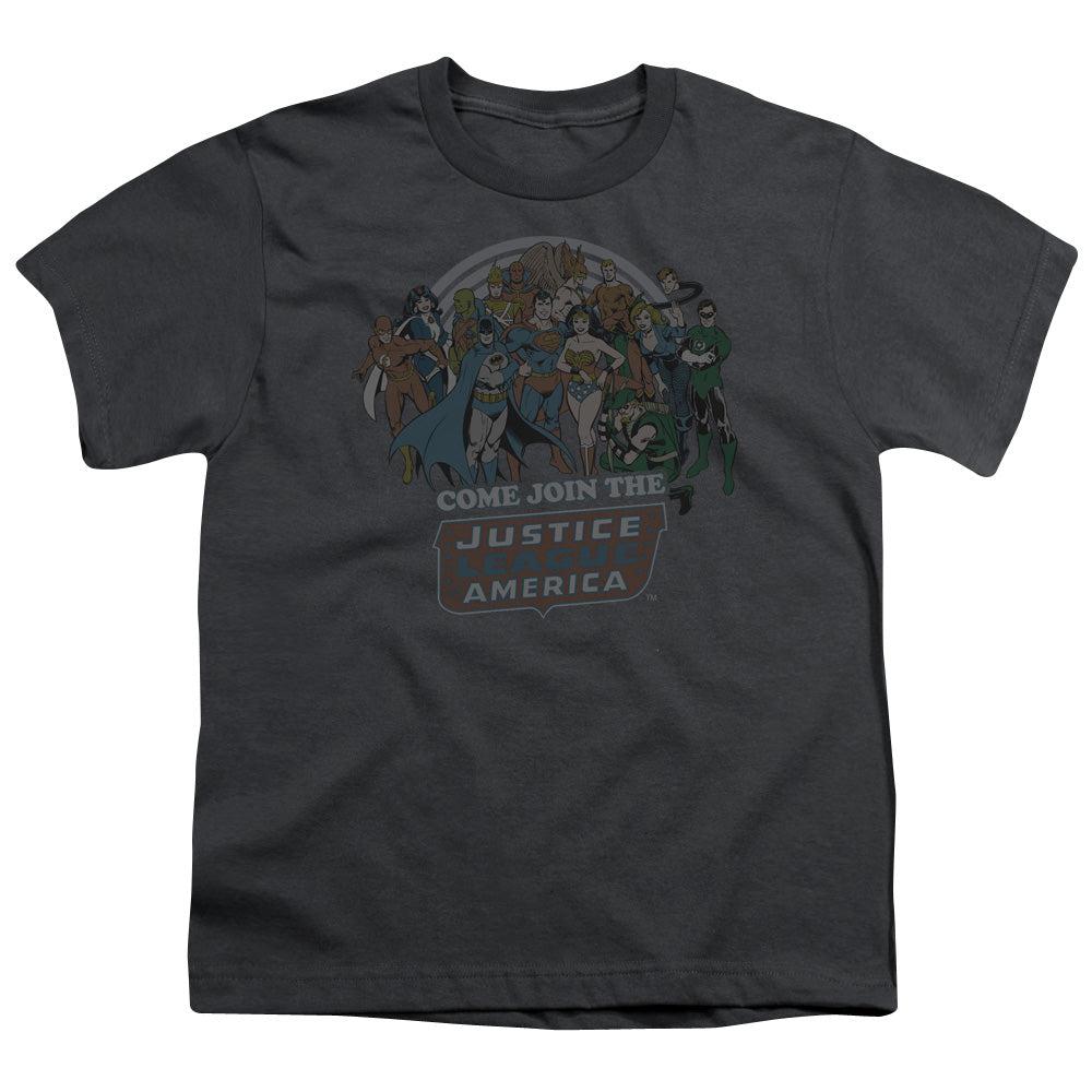 DC Join The Justice League Licensed Kid's T-Shirt (Ages 4-7) XS-XL