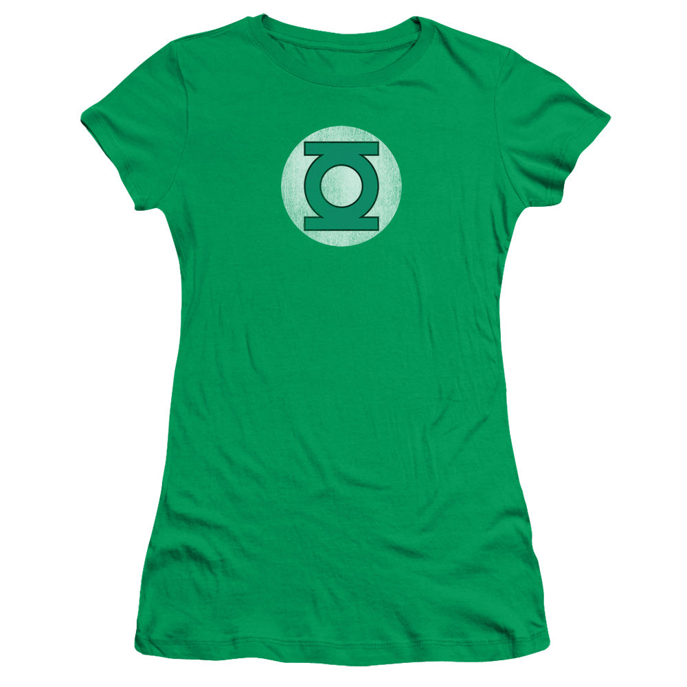 Dc Green Lantern Green Lantern Logo Distressed Licensed Women's T-Shirt Juniors