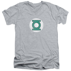AN OFFCIALLY LICENSED DC GL LOGO DISTRESSED MEN'S V-NECK T-SHIRT ATHLETIC HEATHER