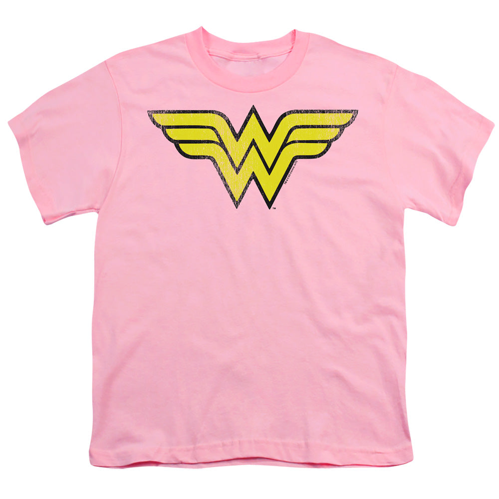 Dc Wonder Woman Ww Logo Distressed Licensed Kid's T-Shirt (Ages 4-7) XS-XL