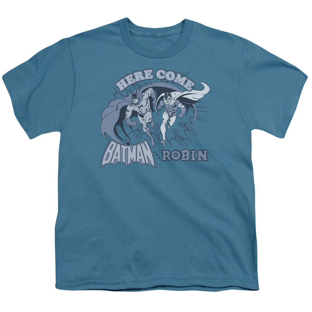 Dc Batman Here Come Batman And Robin Licensed Kid's T-Shirt (Ages 4-7) XL