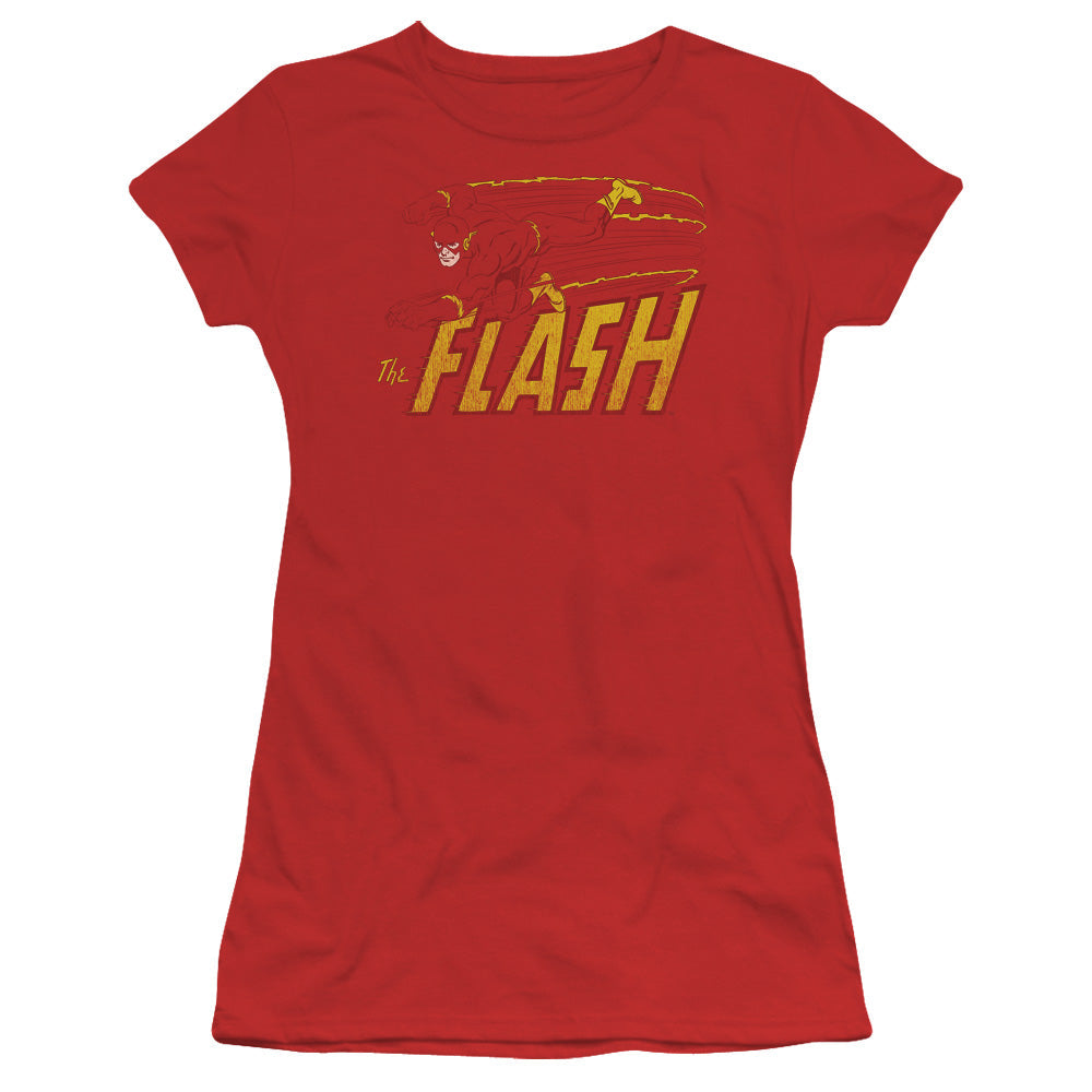 Dc Flash Flash Speed Distressed Licensed Women's T-Shirt Juniors SM