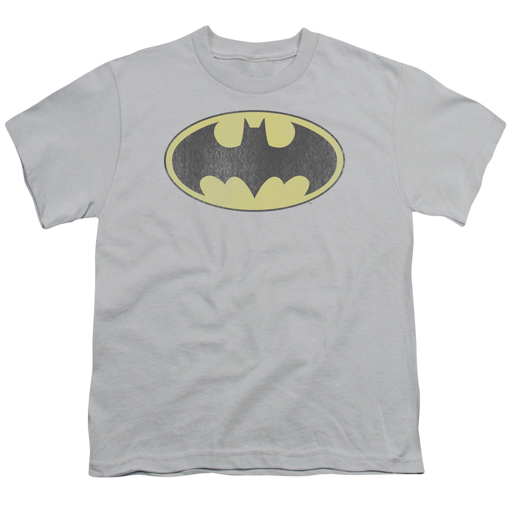 Dc Batman Retro Bat Logo Distressed Licensed Kid's T-Shirt (Ages 4-7) XL