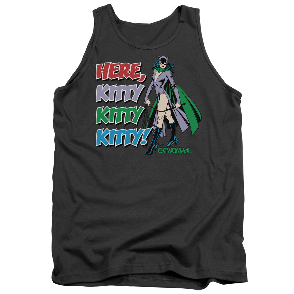AN OFFCIALLY LICENSED DC HERE KITTY ADULT UNISEX TANK TOP CHARCOAL