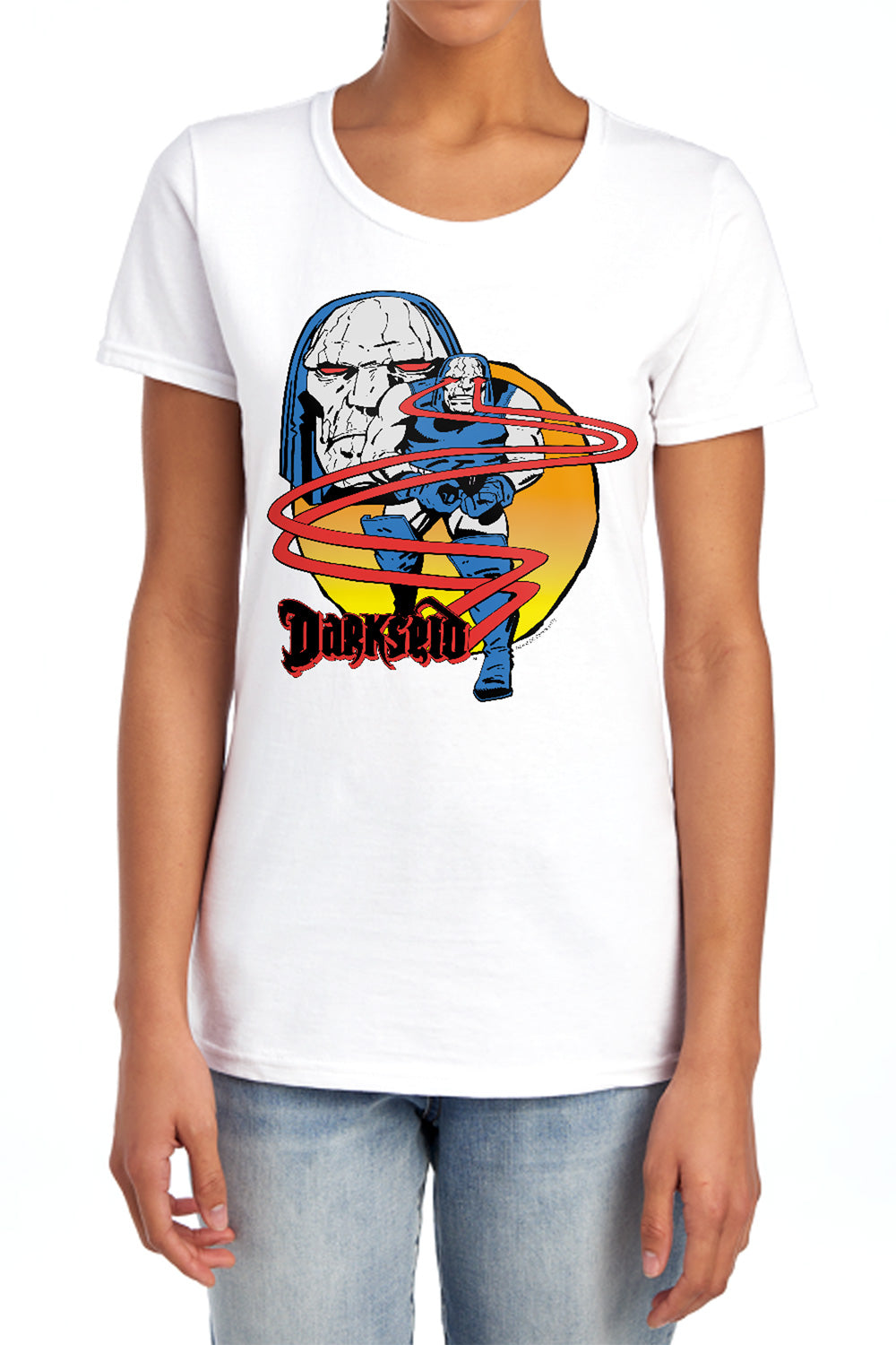 AN OFFCIALLY LICENSED DC NOT AMUSED WOMEN'S REGULAR FIT T-SHIRT CAROLINA BLUE