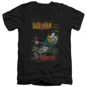 AN OFFCIALLY LICENSED DC WRONG SIGNAL MEN'S V-NECK T-SHIRT BLACK