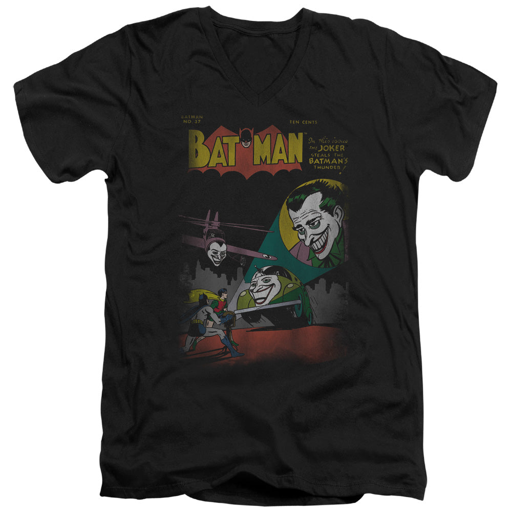 AN OFFCIALLY LICENSED DC WRONG SIGNAL MEN'S V-NECK T-SHIRT BLACK