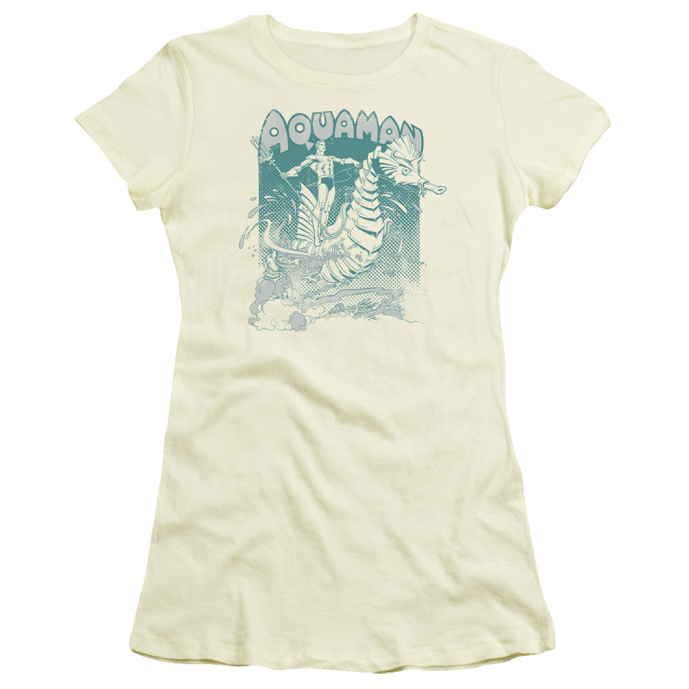 Dc Aquaman Catch A Wave Licensed Women's T-Shirt Juniors LG