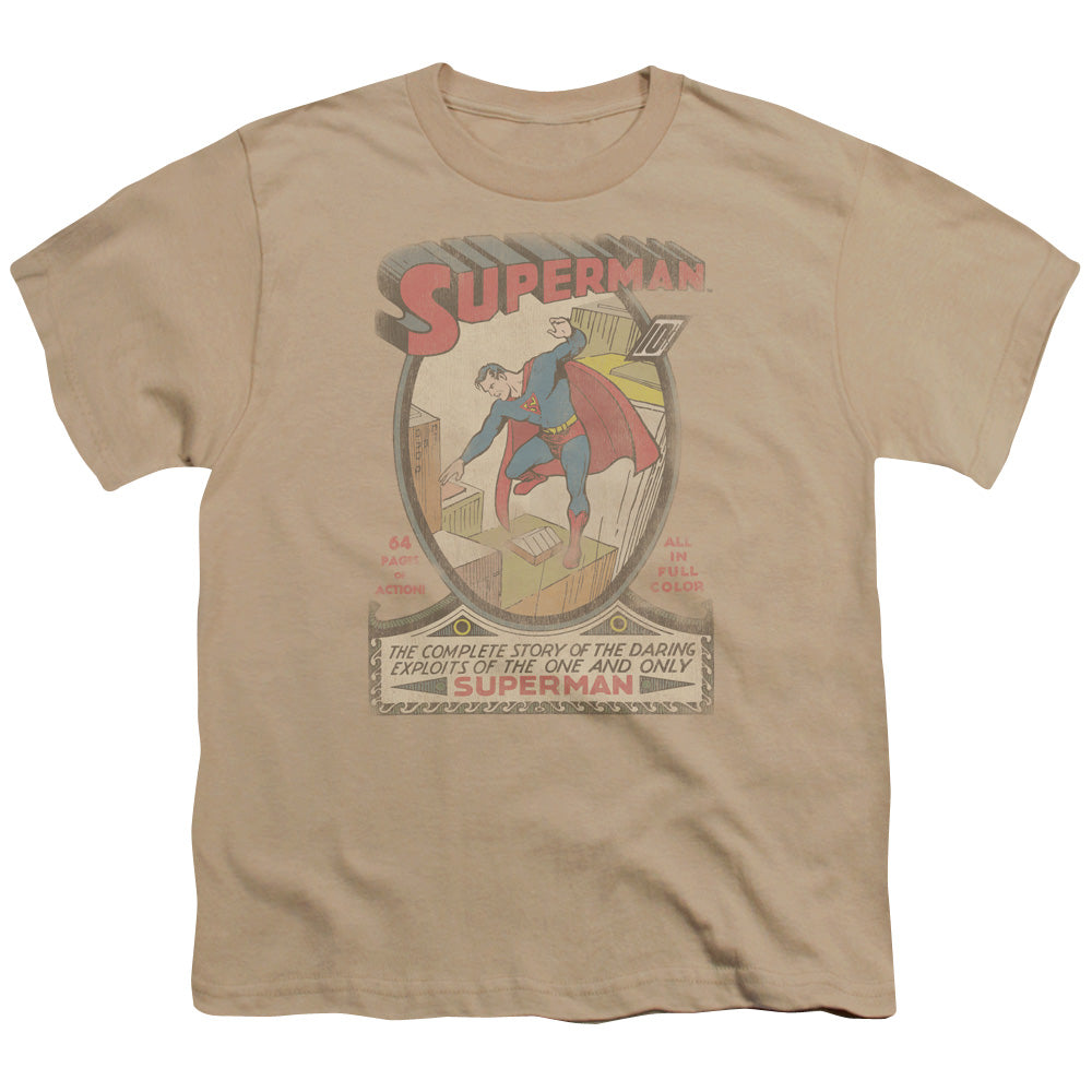 DC Superman 1 Distressed Licensed Kid's T-Shirt (Ages 4-7) XL