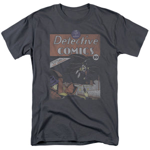 AN OFFCIALLY LICENSED DC DETECTIVE #27 DISTRESSED MEN'S REGULAR FIT T-SHIRT CHARCOAL