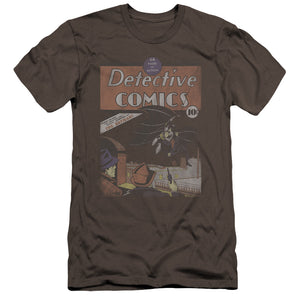 AN OFFCIALLY LICENSED DC DETECTIVE #27 DISTRESSED MEN'S PREMIUM SLIM FIT T-SHIRT CHARCOAL