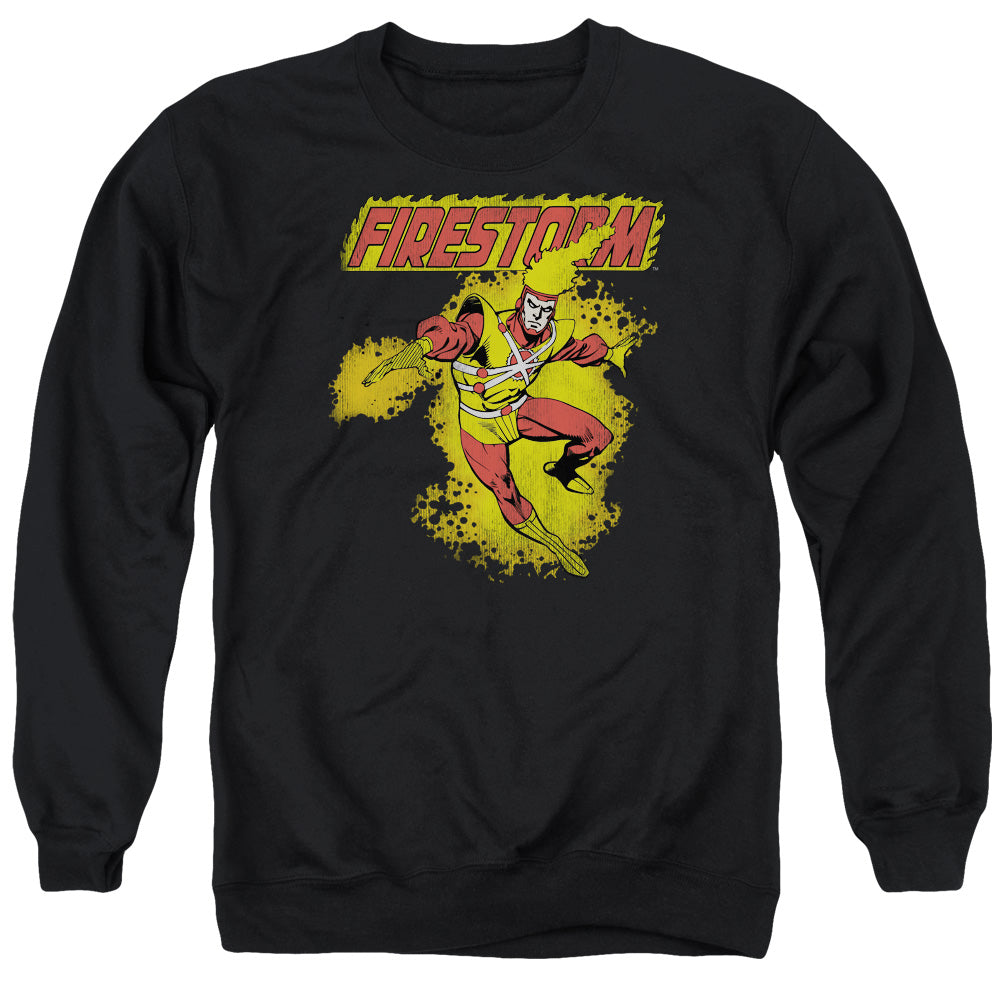 AN OFFCIALLY LICENSED DC FIRESTORM ADULT UNISEX CREWNECK SWEATSHIRT BLACK