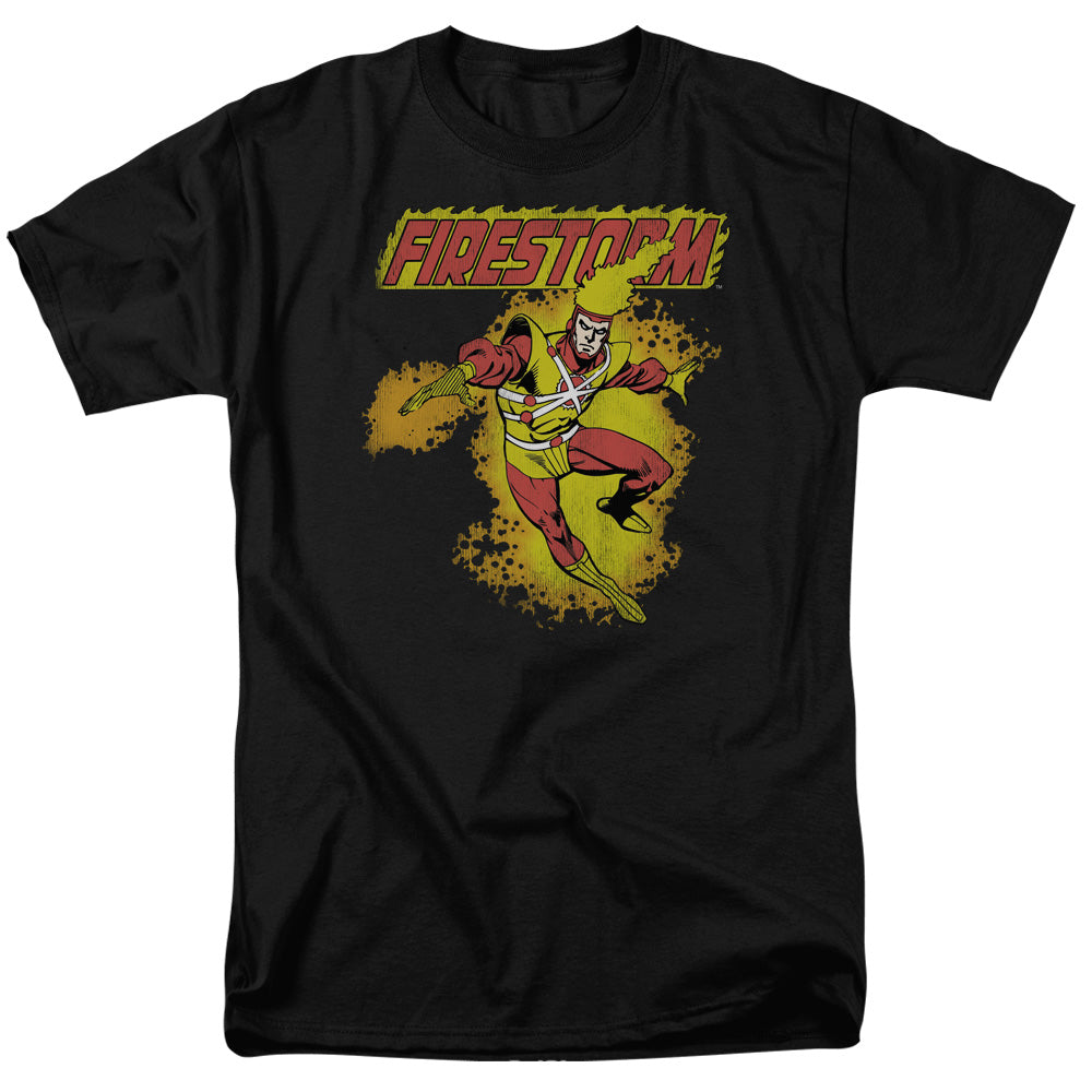AN OFFCIALLY LICENSED DC FIRESTORM MEN'S REGULAR FIT T-SHIRT BLACK