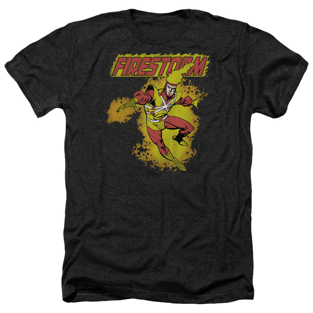 AN OFFCIALLY LICENSED DC FIRESTORM MEN'S HEATHER T-SHIRT CHARCOAL