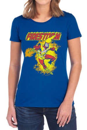 AN OFFCIALLY LICENSED DC FIRESTORM WOMEN'S REGULAR FIT T-SHIRT BLACK