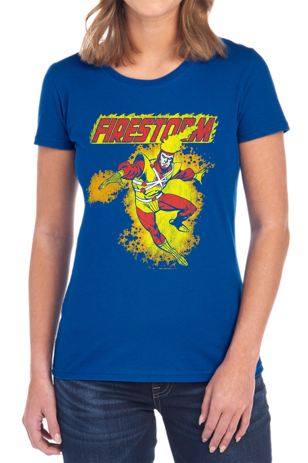 AN OFFCIALLY LICENSED DC FIRESTORM WOMEN'S REGULAR FIT T-SHIRT BLACK
