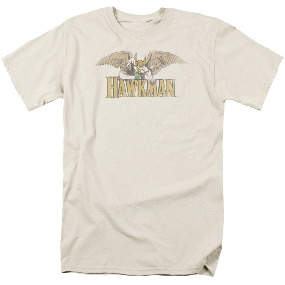 AN OFFCIALLY LICENSED DC HAWKMAN MEN'S REGULAR FIT T-SHIRT SAND