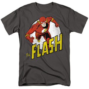AN OFFCIALLY LICENSED DC FLASH RUN FLASH RUN MEN'S REGULAR FIT T-SHIRT CHARCOAL