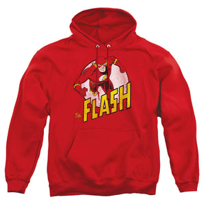 AN OFFCIALLY LICENSED DC FLASH THE FLASH ADULT UNISEX PULLOVER HOODIE RED