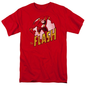 AN OFFCIALLY LICENSED DC FLASH THE FLASH MEN'S REGULAR FIT T-SHIRT RED